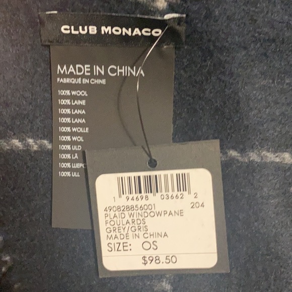 Club Monaco Long Windowpane Scarf - Picture 7 of 7